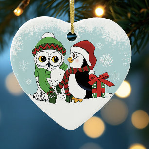 Ornamento De Cerâmica Uma Amizade de Natal