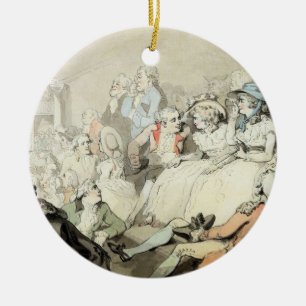 Ornamento De Cerâmica Uma audiência que olha um jogo, c.1785 (a caneta