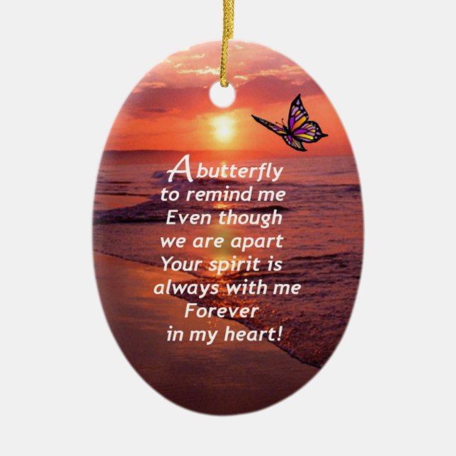 Ornamento De Cerâmica Uma borboleta para lembrar-me (Frente)