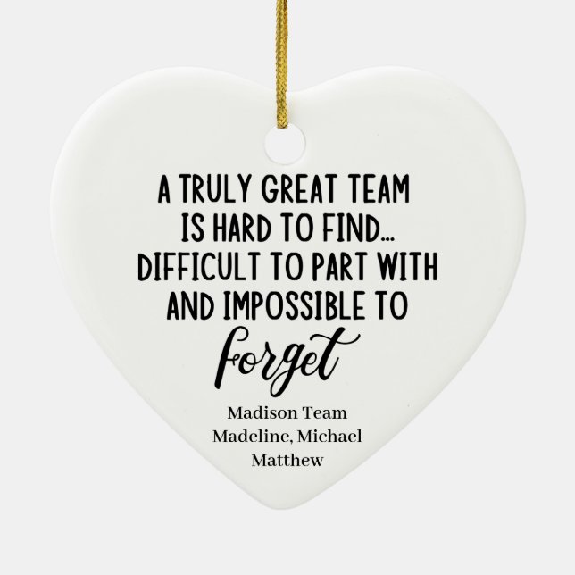 Ornamento De Cerâmica Uma equipe verdadeiramente Excelente é duro de enc (Verso)