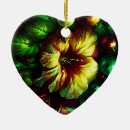 Ornamento De Cerâmica Uma Grande Flor Amarela em uma Árvore do Dia dos N
