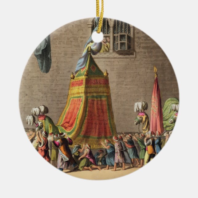 Ornamento De Cerâmica Uma ideia da procissão grande do camelo sagrado (Frente)