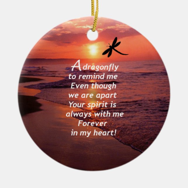 Ornamento De Cerâmica Uma libélula para lembrar-me (Frente)