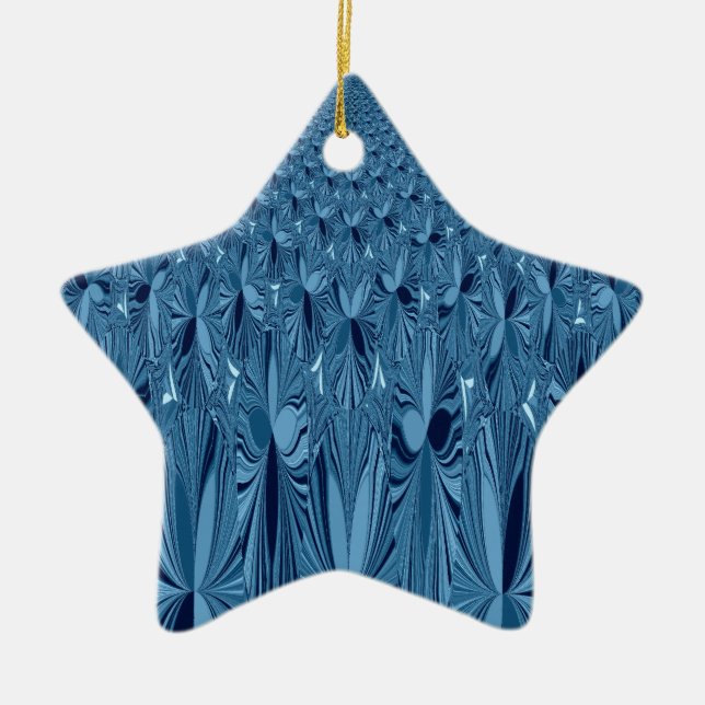 Ornamento De Cerâmica Uma mistura de azul (Frente)