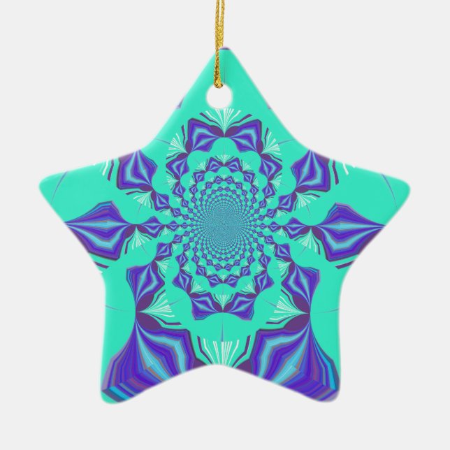 Ornamento De Cerâmica Uma mistura de caleidoscópio e mandala Art! (Frente)