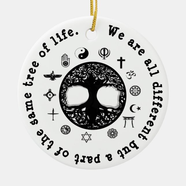 Ornamento De Cerâmica Uma parte da mesma árvore da vida (Frente)