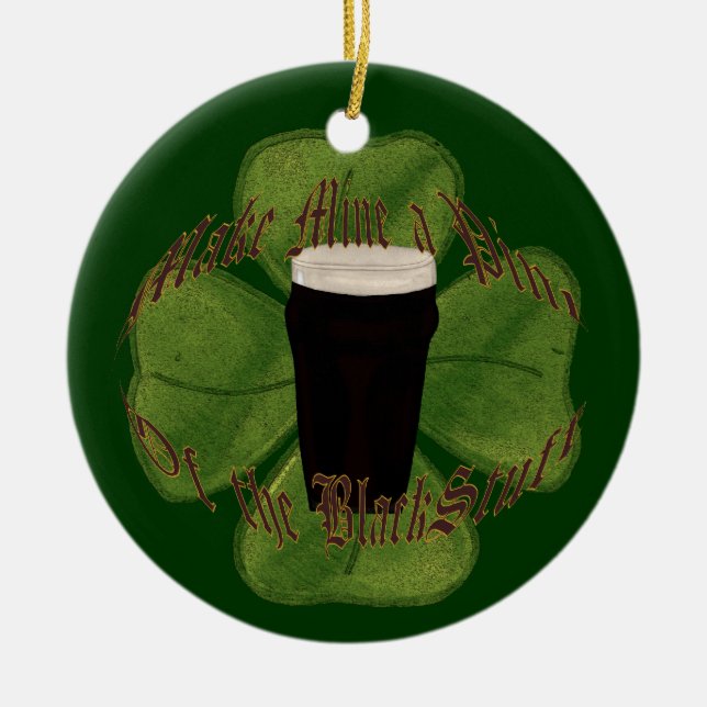 Ornamento De Cerâmica Uma pinta de preto (Frente)