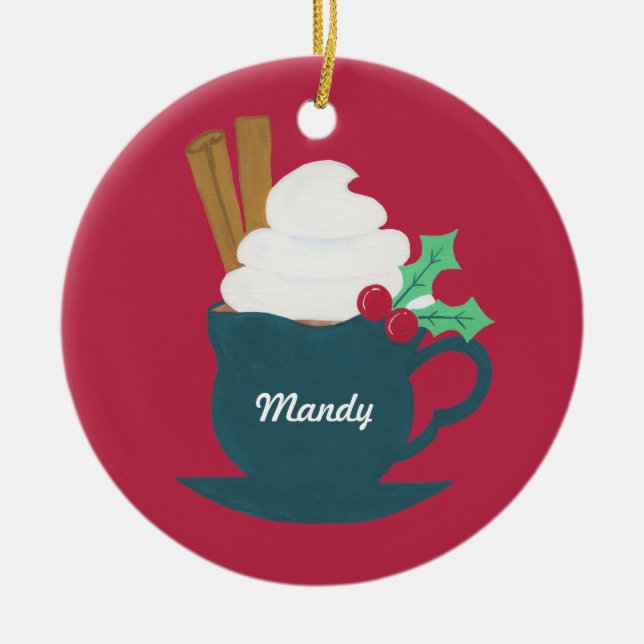 Ornamento De Cerâmica Uma taça de deixar nevar (Frente)