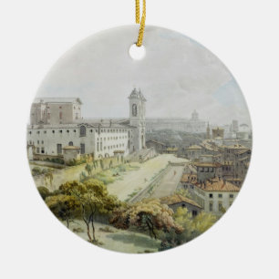 Ornamento De Cerâmica Uma vista de Roma tomada do Pincio, 1776 (w/c ov