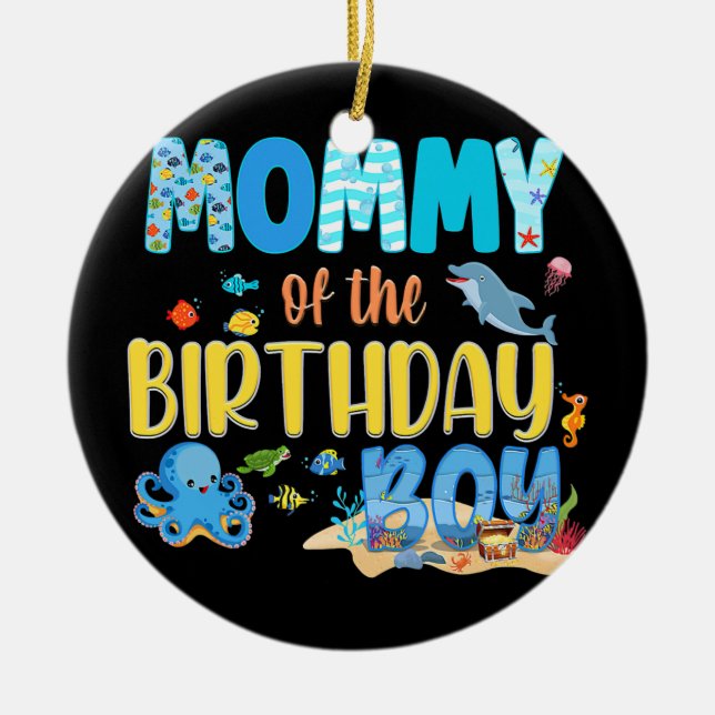 Ornamento De Cerâmica Under The Sea Party Birthday Fish Aquarium (Frente)