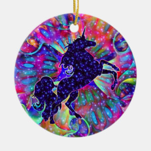 Ornamento De Cerâmica UNICORN DO UNIVERSO multicolor