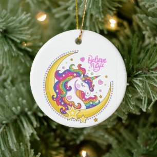 Ornamento De Cerâmica Unicorn Magic Ornament