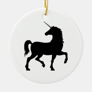 Ornamento De Cerâmica Unicorn Silhouette
