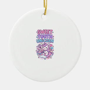 Ornamento De Cerâmica Unicórnio Doce Dente Unicórnio Fofo Pastel Fofo Pr