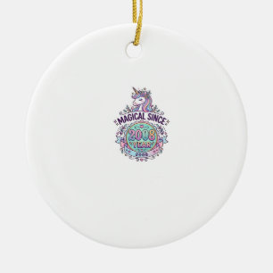 Ornamento De Cerâmica Unicórnio Mágico Desde Ano Design Gráfico Zazzle D
