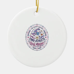 Ornamento De Cerâmica Unicórnio Pequeno Atleta Grande Magia Divertida Im