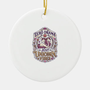 Ornamento De Cerâmica Unicórnio Zero Drama Apenas Vibrações de Unicórnio