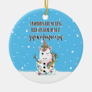 Ornamento De Cerâmica unicórnios são tão engraçados de Natal de piad