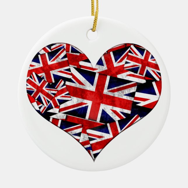 Ornamento De Cerâmica Union Jack British England Flag Reino Unido (Frente)