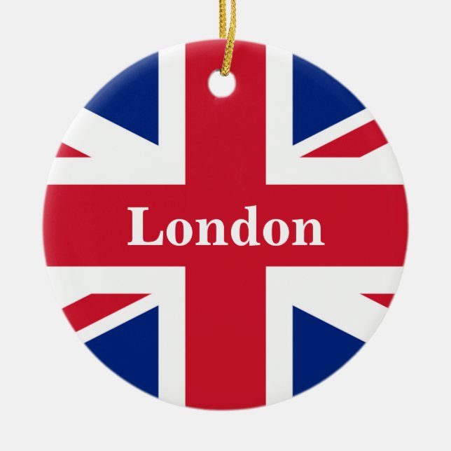 Ornamento De Cerâmica Union Jack London ~ British Flag (Frente)