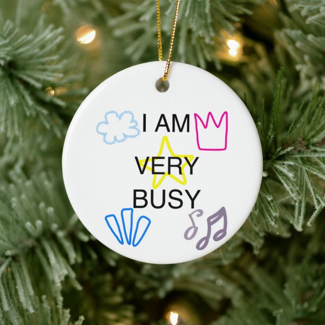 Ornamento De Cerâmica Unique Designs Iam Very Busy (Árvore)