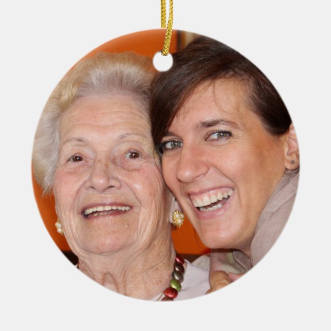 Ornamento De Cerâmica Unique Favorite Family Photo Love Ceramic Ornament (Frente)