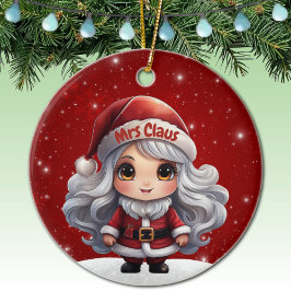 Ornamento De Cerâmica Unique Mrs Santa Claus Xmas Holiday Decor 🎄🤶🏻