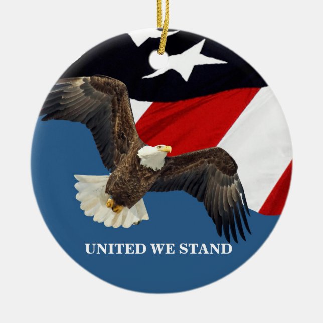 Ornamento De Cerâmica United We Stand/USA (Frente)