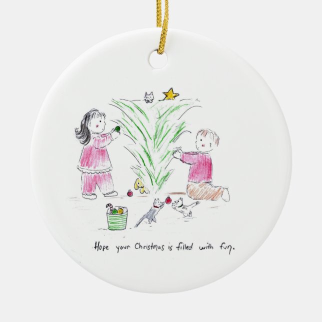 Ornamento De Cerâmica upsidedown_christmas (Frente)