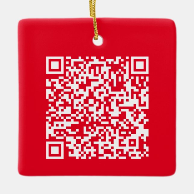 Ornamento De Cerâmica URL Personalizada de Código QR Personalizado (Frente)