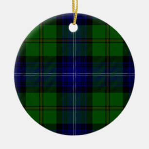 Ornamento De Cerâmica Urquhart tartan Blue xadrez