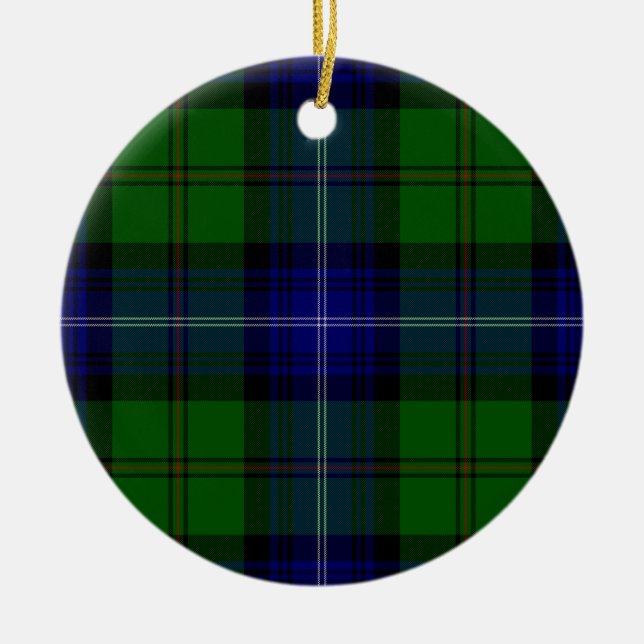 Ornamento De Cerâmica Urquhart tartan Blue xadrez (Frente)