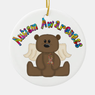 Ornamento De Cerâmica Urso da consciência do autismo