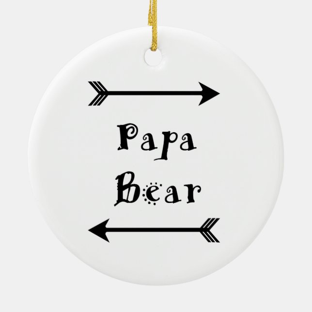 Ornamento De Cerâmica Urso da papá (Traseira)