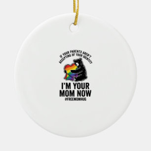 Ornamento De Cerâmica Urso de Abraço de Mãe Livre Orgulho Camisa Vintage