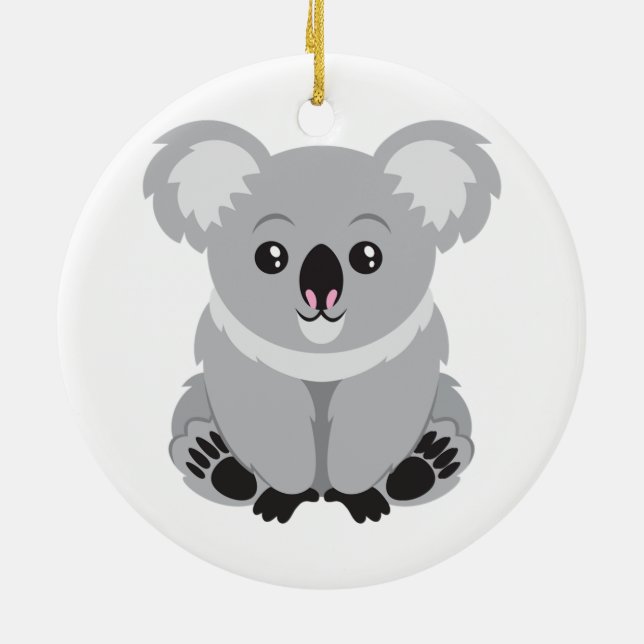 Ornamento De Cerâmica Urso de Koala bonito (Traseira)