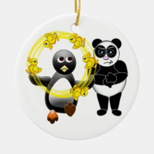 ORNAMENTO DE CERÂMICA URSO DE PANDA DE MNANIPULAÇÃO ORN DE DESAPROVAÇ