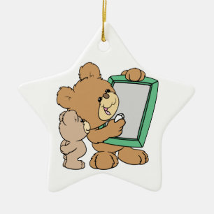 Ornamento De Cerâmica urso de pelúcia professor fofo com quadro-negro
