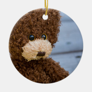 Ornamento De Cerâmica Urso de ursinho encaracolado de Brown