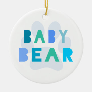 Ornamento De Cerâmica Urso do bebê - azul