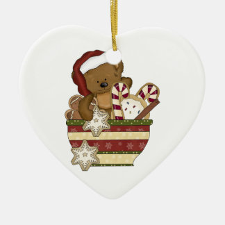 Ornamento De Cerâmica Urso doce do Natal