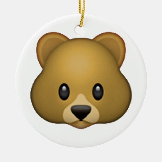 Ornamento De Cerâmica Urso - Emoji (Frente)