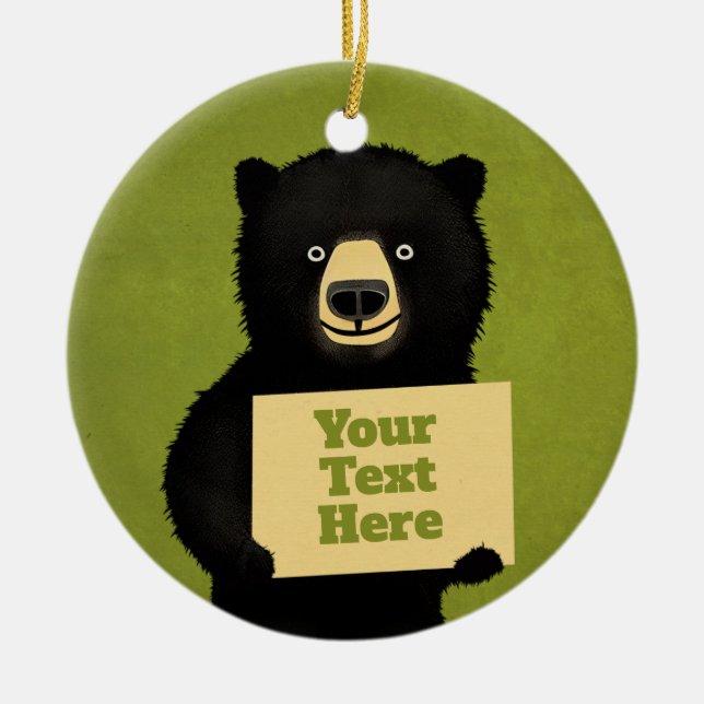 Ornamento De Cerâmica Urso Grizzly (Frente)