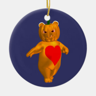 Ornamento De Cerâmica Urso Laranja