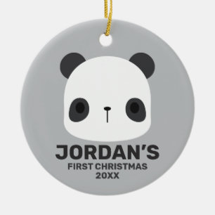 Ornamento De Cerâmica Urso Panda Bonito com Nome Personalizado