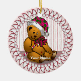 Ornamento De Cerâmica Urso Papai Noel