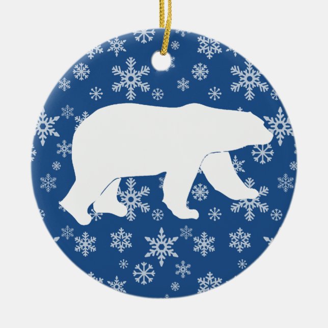 Ornamento De Cerâmica Urso polar (Frente)