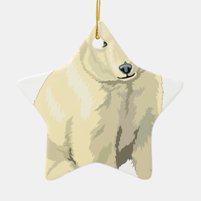Ornamento De Cerâmica Urso Polar do fofinho (Frente)