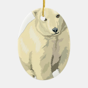 Ornamento De Cerâmica Urso Polar Fofo