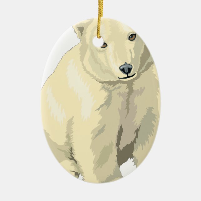 Ornamento De Cerâmica Urso Polar Fofo (Frente)